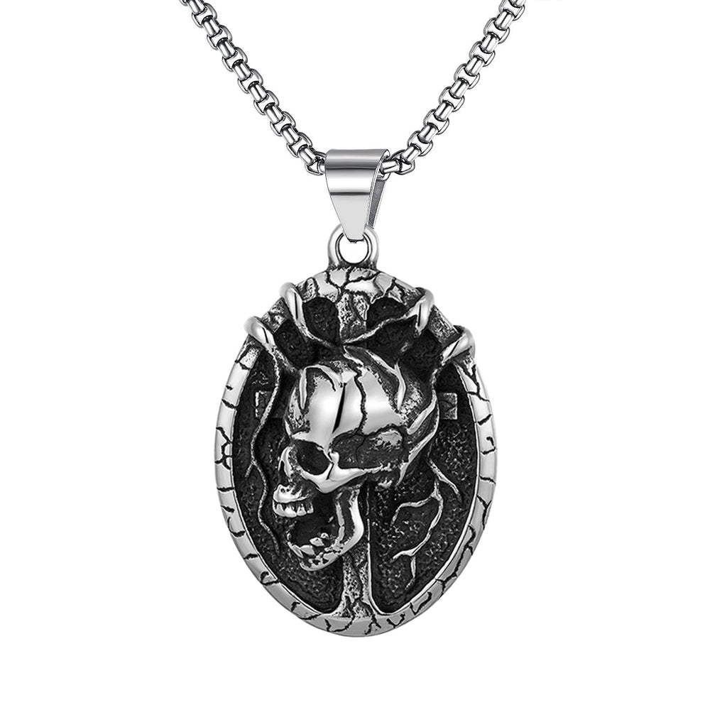 gothic pendant + stainless steel necklace