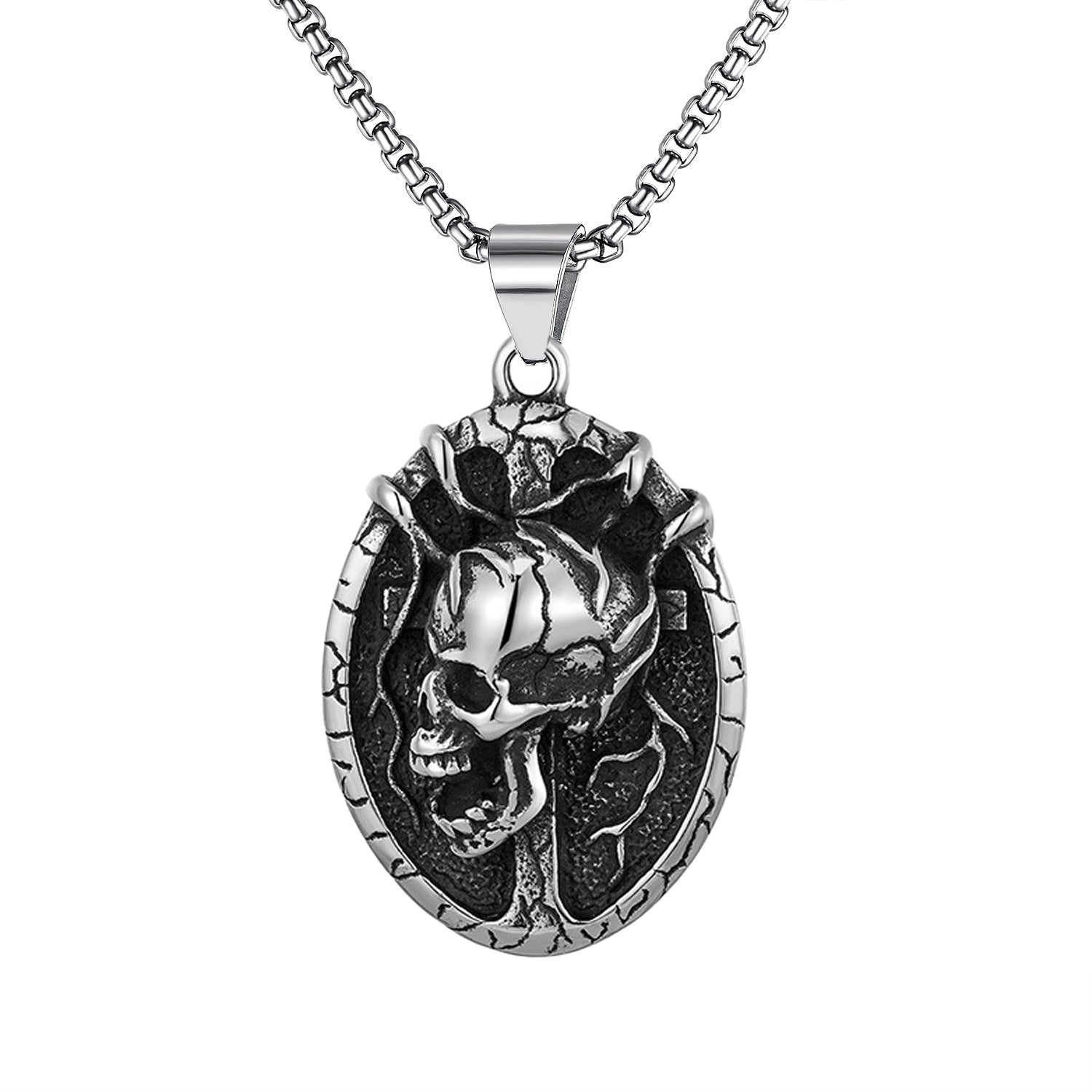 gothic pendant + stainless steel necklace