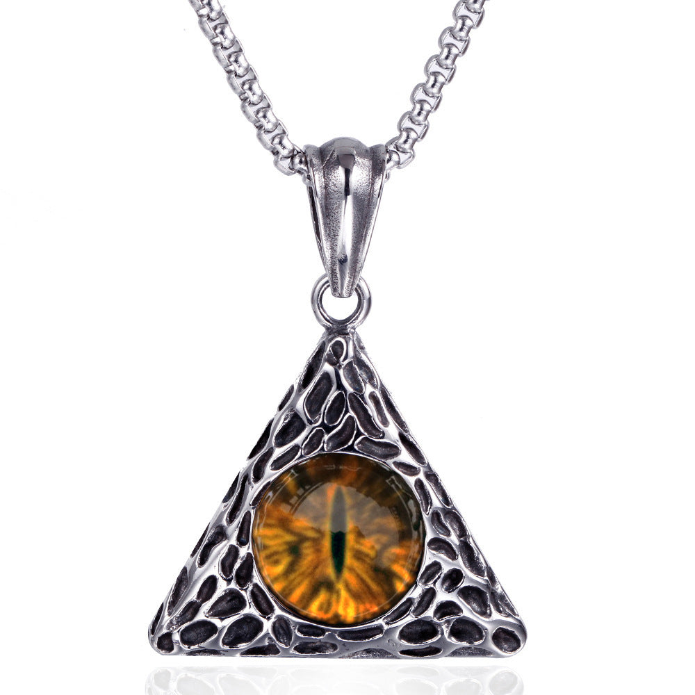 gothic pendant + stainless steel necklace