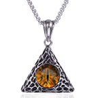 gothic pendant + stainless steel necklace