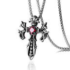 gothic pendant + stainless steel necklace