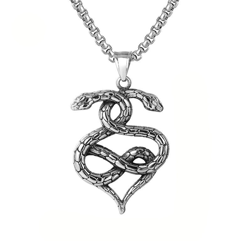 gothic pendant + stainless steel necklace