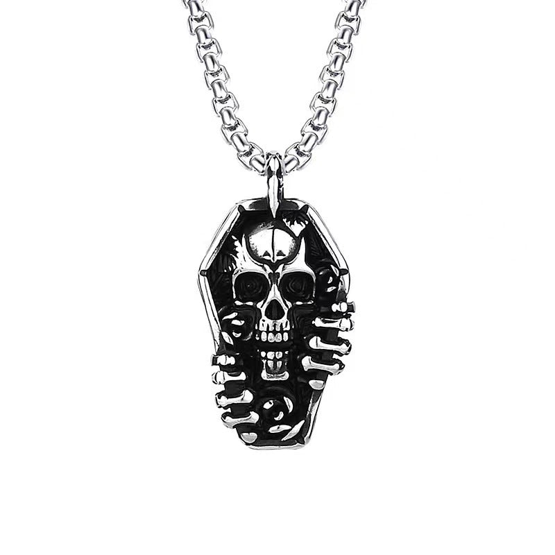 gothic pendant + stainless steel necklace