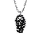 gothic pendant + stainless steel necklace