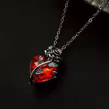red heart x rose  pendant and necklace