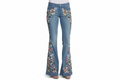2000s flowered flared jeans
