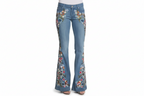 2000s flowered flared jeans