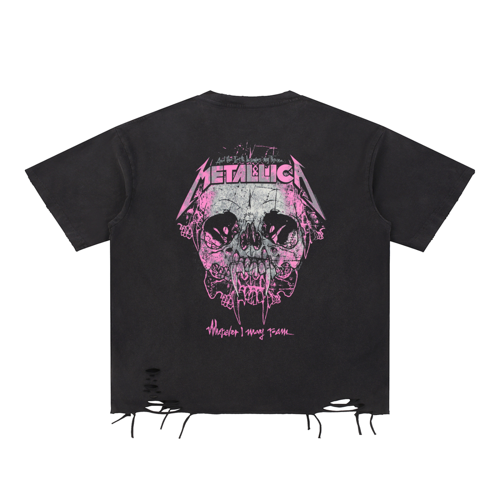 Snow Washed Raw-Hem T-Shirt