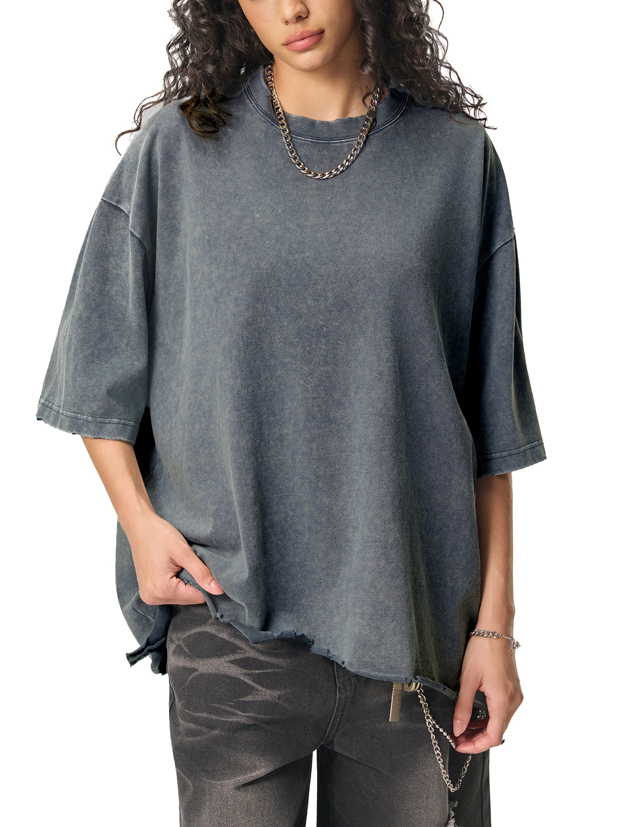 Dusky Raw -Hem Boxy Tee