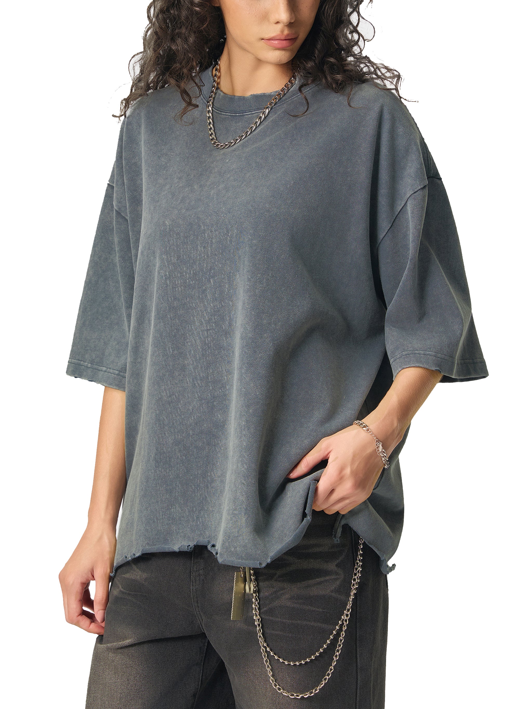 Dusky Raw -Hem Boxy Tee